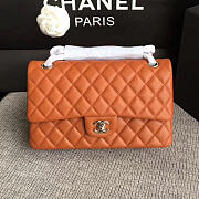 Chanel lambskin classic handbag orange| A01112  - 2