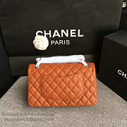 Chanel lambskin classic handbag orange| A01112  - 4