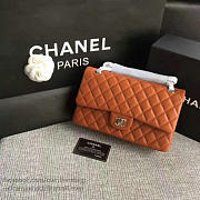 Chanel lambskin classic handbag orange| A01112  - 6