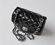 chanel lambskin leather flap bag with silver hardware black CohotBag  - 4
