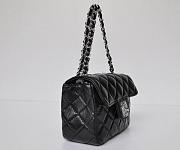 chanel lambskin leather flap bag with silver hardware black CohotBag  - 3