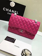 chanel lambskin leather flap bag gold/silver rose red CohotBag 30cm - 6