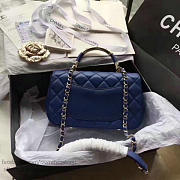 Chanel caviar quilted lambskin flap bag with top handle blue a93752 vs06898 - 2