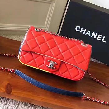 chanel red multicolor small flap bag CohotBag a150301 vs02867