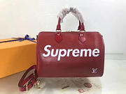 louis vuitton supreme handbag red m40432 - 3