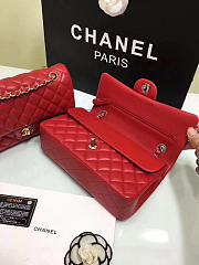 chanel lambskin leather flap bag gold/silver red CohotBag 25cm - 6