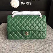 Chanel lambskin classic handbag green | A01112  - 2