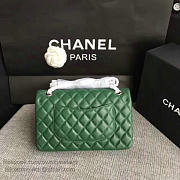 Chanel lambskin classic handbag green | A01112  - 4