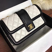 chanel quilted lambskin gold-tone metal flap bag white and black CohotBag a91365 vs06932 - 1