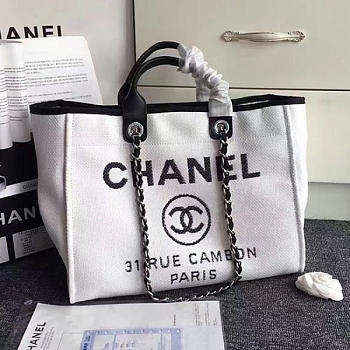 Chanel shopping bag white | A68046 