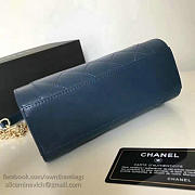 Chanel small label click leather shopping bag blue | A93731 - 3