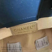 Chanel small label click leather shopping bag blue | A93731 - 6