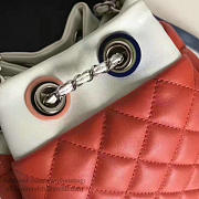 Chanel small drawstring bucket bag in red lambskin | A93730  - 2