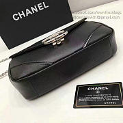 chanel calfskin chevron flap bag black CohotBag a93774 vs05263 - 6