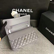 Chanel lambskin classic flap bag grey | A01112  - 4
