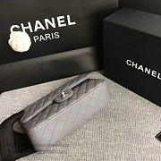 Chanel lambskin classic flap bag grey | A01112  - 5