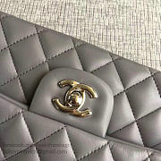 Chanel lambskin classic flap bag grey | A01112  - 6