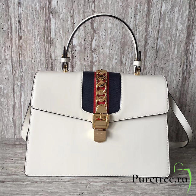 Gucci sylvie leather maxi top handle bag | 2137 - 1
