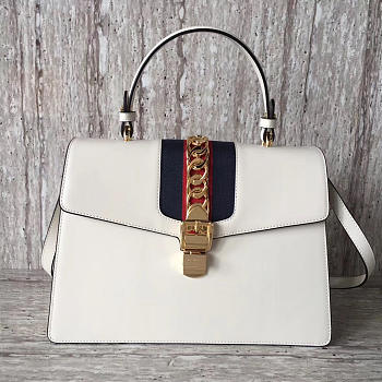 Gucci sylvie leather maxi top handle bag | 2137