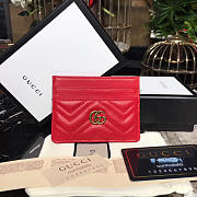 gucci marmont card case nexthibiscus red leather CohotBag  - 1