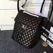 Chanel quilted lambskin large backpack black silver hardware | 170301  - 2
