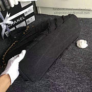 Chanel canvas patchwork chevron large shopping bag black | 260302  - 5