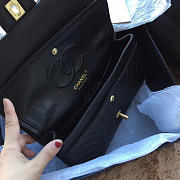 Chanel Classic Chevron Flap Bag Black 25cm - 4