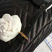 Chanel chevron lambskin backpack black gold hardware |170302  - 4