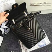 Chanel chevron lambskin backpack black gold hardware |170302  - 3
