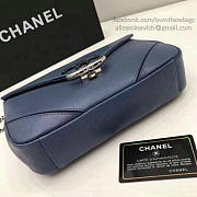 chanel calfskin chevron flap bag blue CohotBag a93774 vs06701 - 4