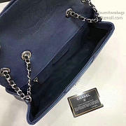 chanel calfskin chevron flap bag blue CohotBag a93774 vs06701 - 5