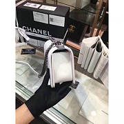Chanel quilted lambskin medium boy bag white | A67086 - 3
