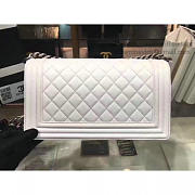 Chanel quilted lambskin medium boy bag white | A67086 - 4