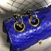 chanel snake embossed flap shoulder bag blue CohotBag a98774 vs07583 - 3