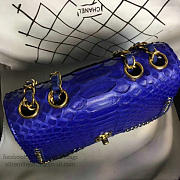 chanel snake embossed flap shoulder bag blue CohotBag a98774 vs07583 - 4