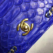 chanel snake embossed flap shoulder bag blue CohotBag a98774 vs07583 - 5