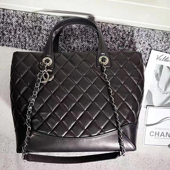 Chanel caviar quilted lambskin shopping tote bag black | 260301 