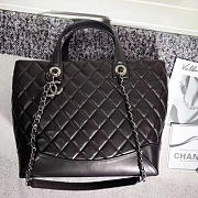 Chanel caviar quilted lambskin shopping tote bag black | 260301  - 5