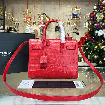 YSL sac de jour in crocodile embossed leather red | 4920