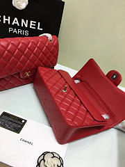 chanel lambskin leather flap bag gold/silver red CohotBag 30cm - 5