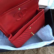 Chanel Classic Chevron Flap Bag Red  - 4