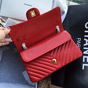 Chanel Classic Chevron Flap Bag Red  - 3