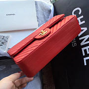 Chanel Classic Chevron Flap Bag Red  - 2