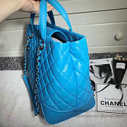 Chanel caviar quilted lambskin shopping tote bag blue | 260301 - 3