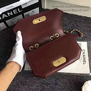 chanel lambskin and calfskin flap bag burgundy CohotBag a91836 vs07985 - 4