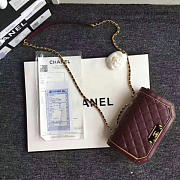 chanel lambskin and calfskin flap bag burgundy CohotBag a91836 vs07985 - 2