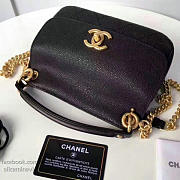 Chanel grained calfskin mini top handle flap bag black a93756 vs09826 - 2