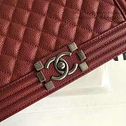 Chanel quilted caviar medium boy bag burgundy | A180301 - 3