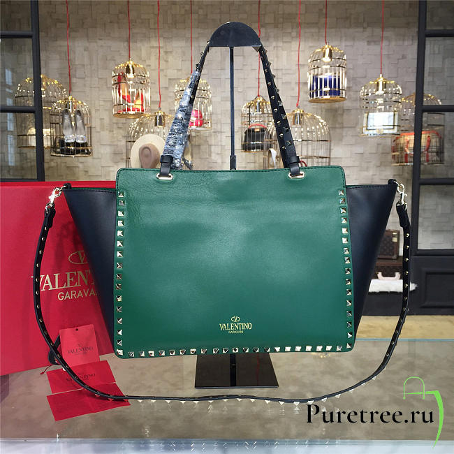 Valentino rockstud handbag black with green/red - 1