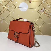 Gucci gg flap shoulder bag on chain orange 5103032 - 2